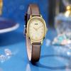 Womens Retro Oval Quartz Watch With Leather Strap For Elegant Dress
