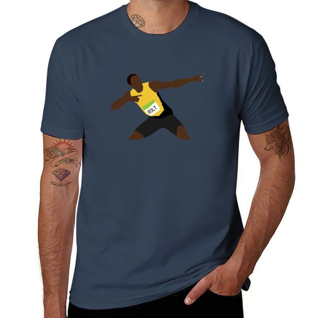 Cartoon Usain Bolt Tshirt Lightweight Gym Training Tshirt