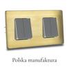 Włącznik światła poczwórny szary schodowy stal szczotkowana pvd brass