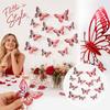 Butterfly Wall Stickers 12 Pack, 3D Hollow Single Layer Cutout, Party Decoration for Home Room Decor