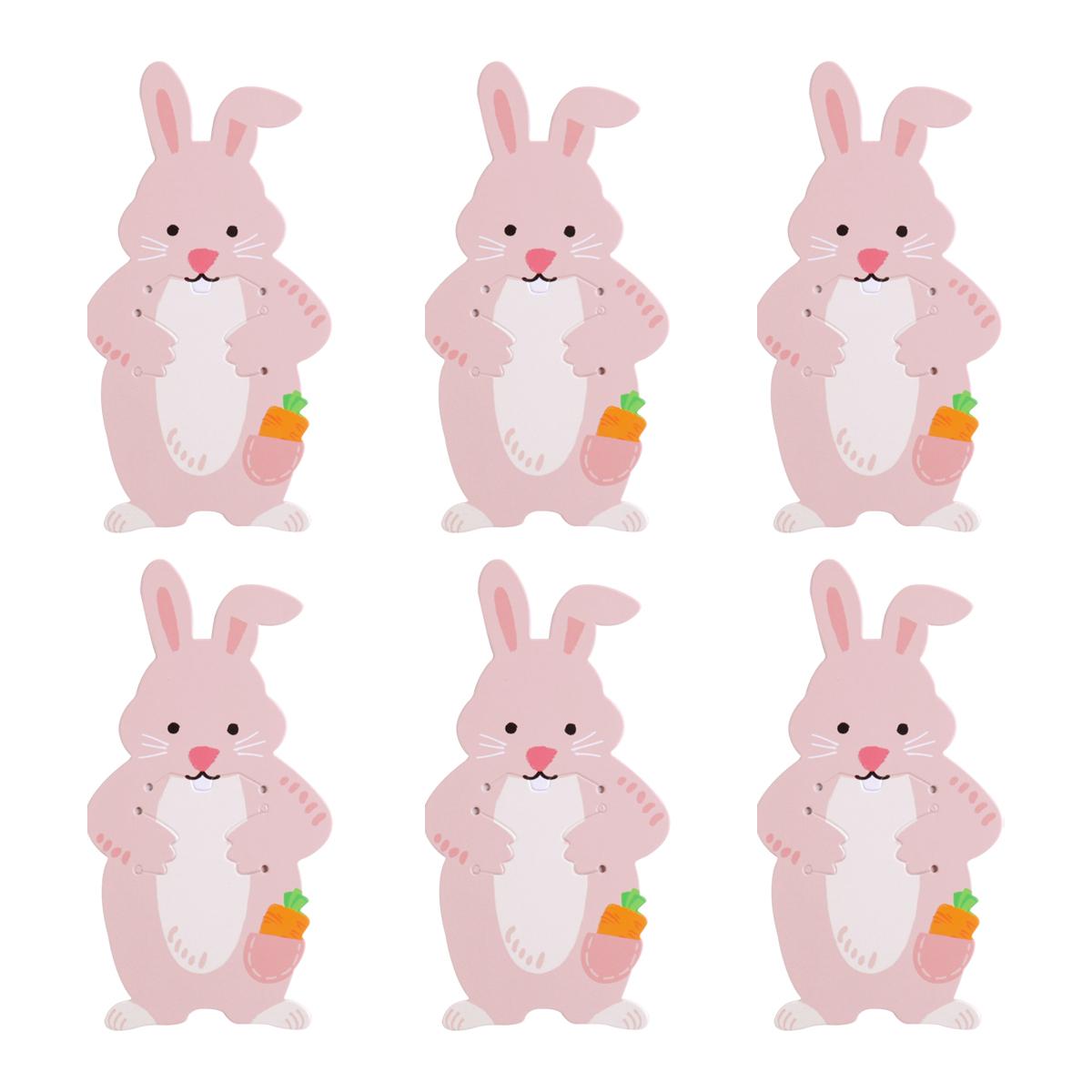 

6/10pcs Pink Easter Bunny Candy Boxes Rabbit Goodies Gift Boxes Cookie Packaging Box for Happy Easter Decoration Birthday Favors as show