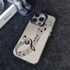 IMD Plated Cartoon Black Stripe Music Note Phone Case For IPhone 17 16 15 14 13 12 11 Pro Max Plus Air 16E Shockproof Soft Cases