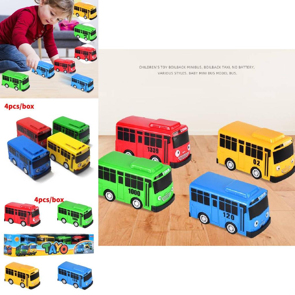 Mini Bus di Alta Qualità in Nove Colori con Porte Funzionanti Set di Giocattoli Educativi