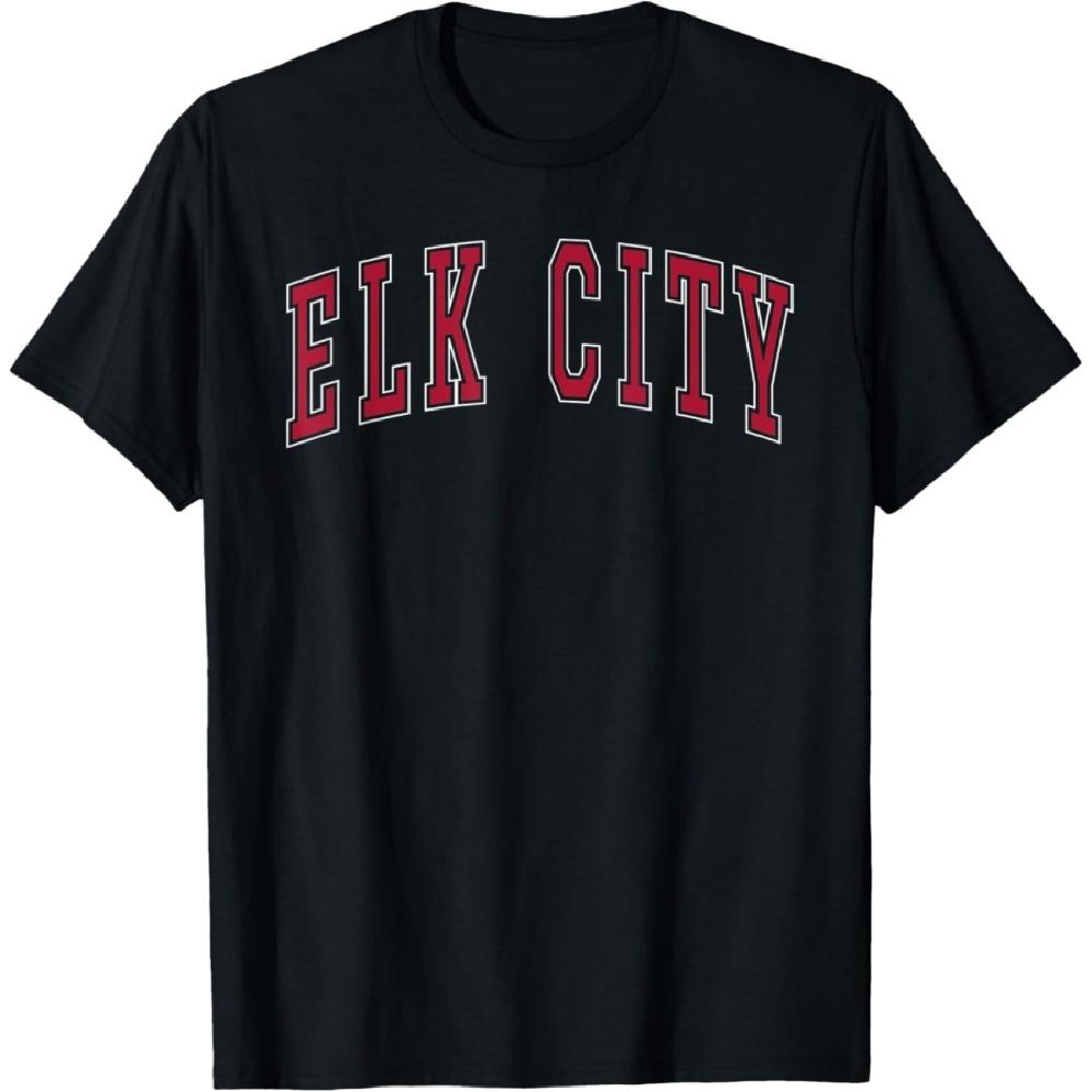 

Elk City Oklahoma Souvenir College Style Red Text T-Shirt XXXXXL чёрный