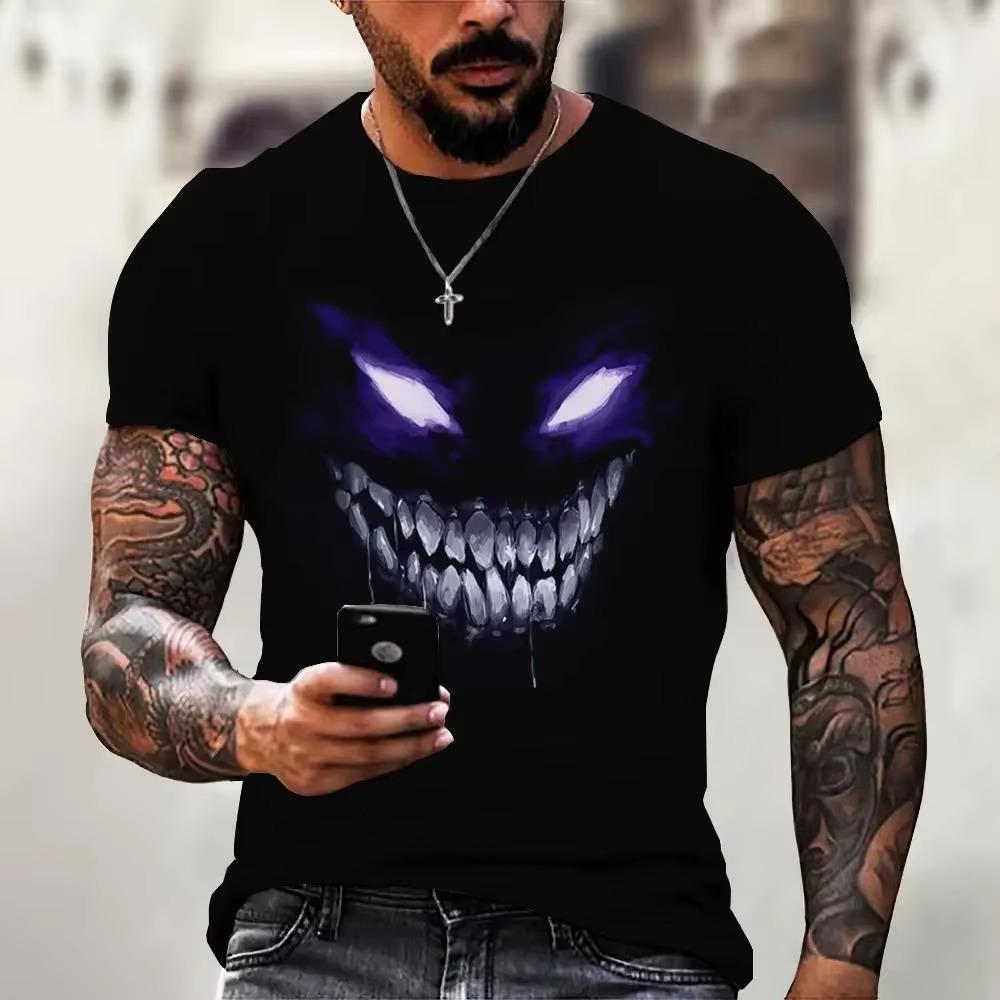 Tričko Devil Graphics Běžné Pánské Trička s krátkým rukávem Léto Pánské Oblečení Volné tričko Pro pánské oversized topy Streetwear 5XL