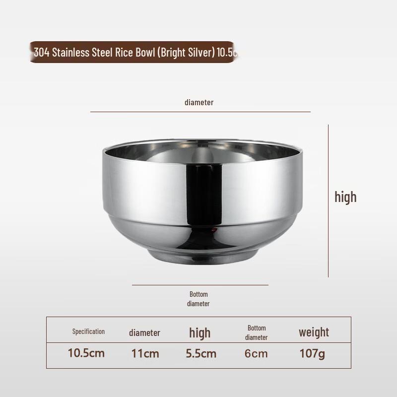 ZISIZ Double-Layer Insulated Stainless Steel Bowl