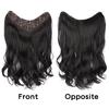 Synthetic Long Wavy Full Head Half Wig V-Shape Clip In Hair Extension One Piece Thick Hairpiece