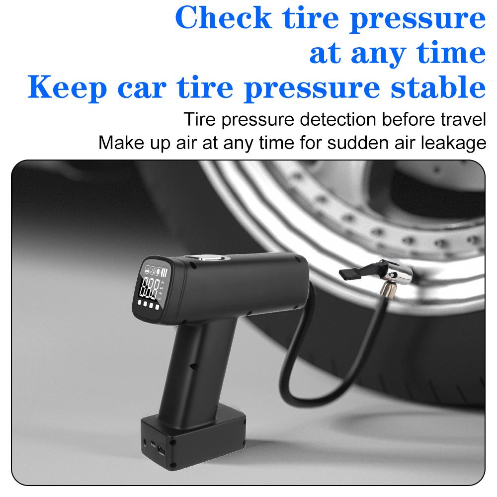 6000mAh Digital 150PSI Portable Inflator With LED Flashlight Tire Air Pump Tire Pressure Test Car Air Compressor