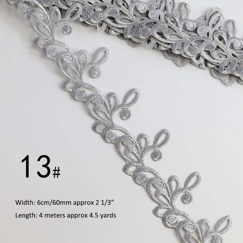 Gold Silver Thread Heavy Embroidery Lace Ribbon Shiny Diy Ethnic Garment Costume Dress Embellished Textile Iron-on Lace Trims