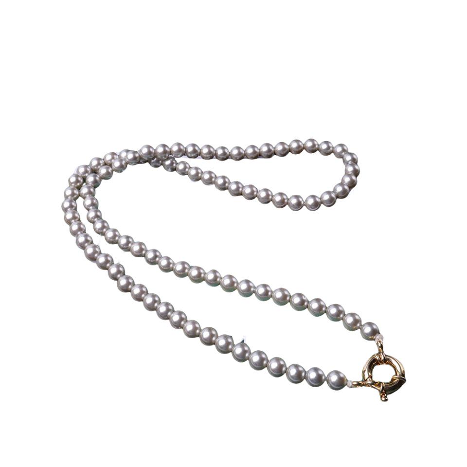 Thailand Amulett Perlmutt Halskette - Runder Anhänger Schlüsselbeinkette für Damen, Nicht Verblassend & Nicht Abblätternd.