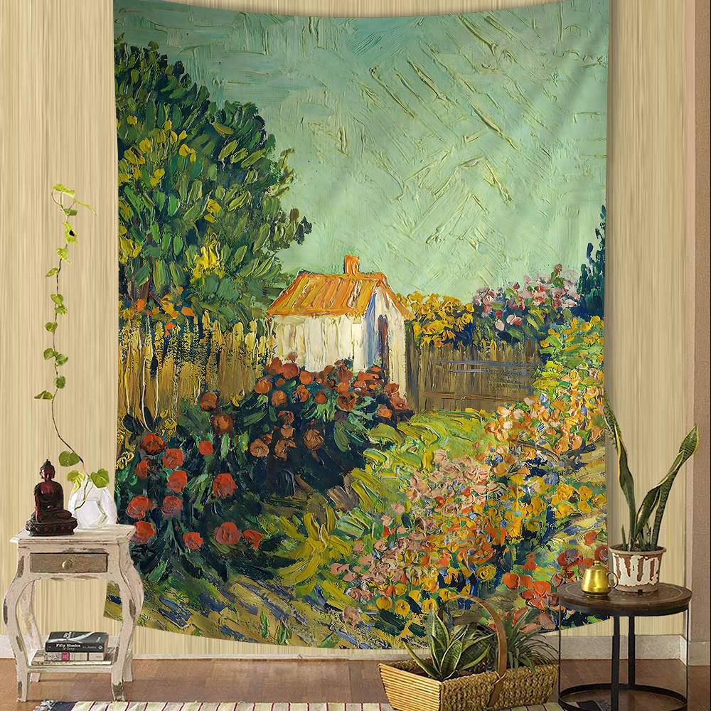 Post Impressionist Painters V-Van Gogh Printed Large Wall Tapestry Indian Buddha Wall Decoration Bohemian Hippie Wall Art Decor