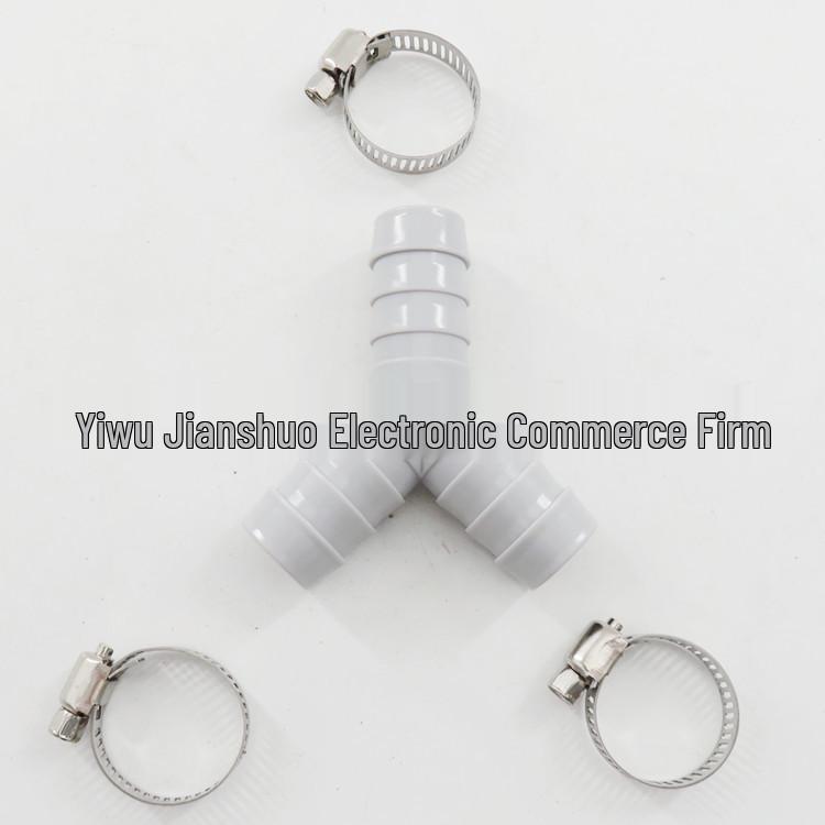 Three-Way Y-Shaped Drain Connector for Downspouts and Washing Machine Pipes
