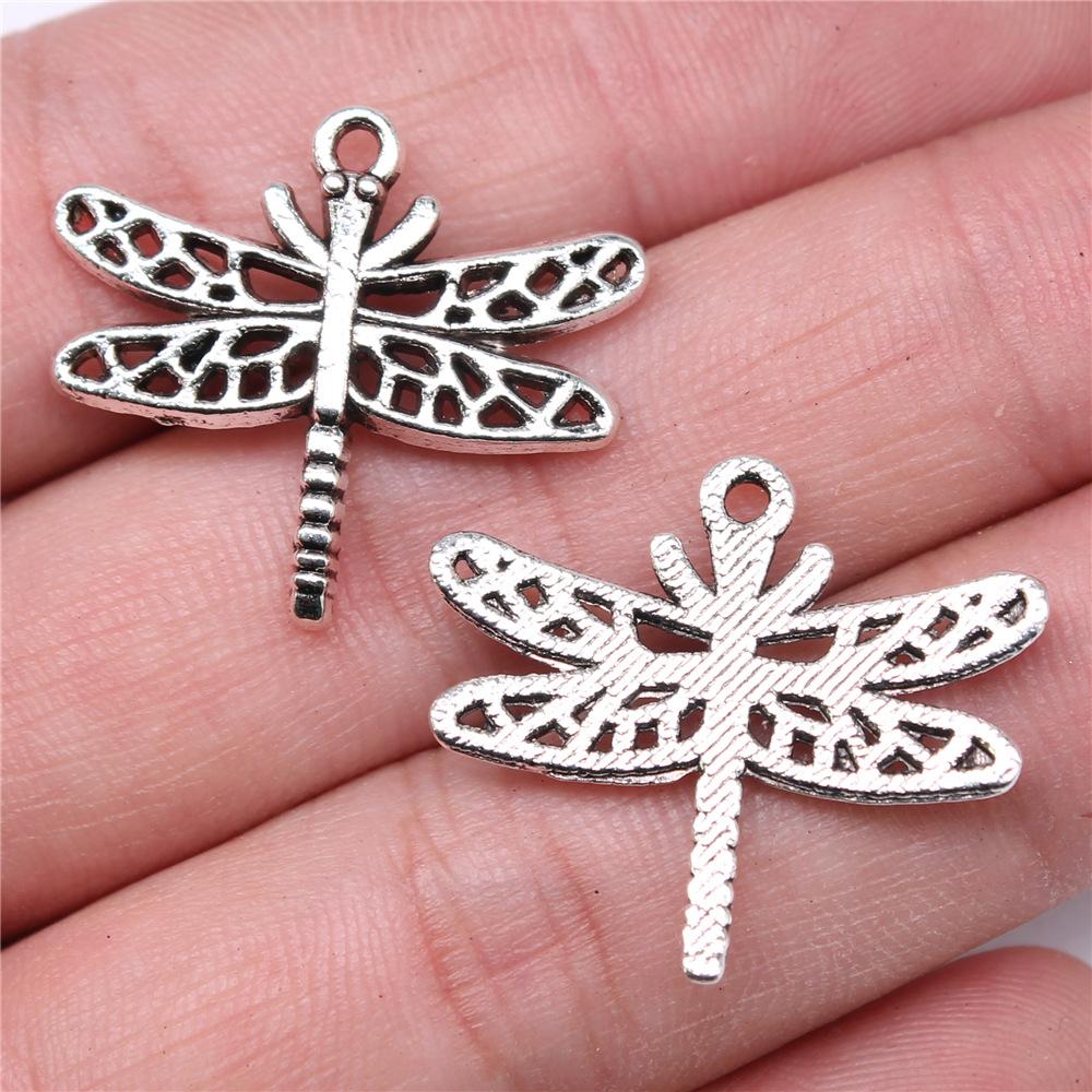 20pcs Dragonfly Charms Antique Silver Color Dragonfly Charms Pendants For Bracelets Dragonfly Charms Making Jewelry