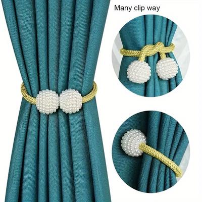 Simple Curtain Straps with High Strength Magnetic Attraction, Pearl Magnetic Buckle, Fabric Storage Strap