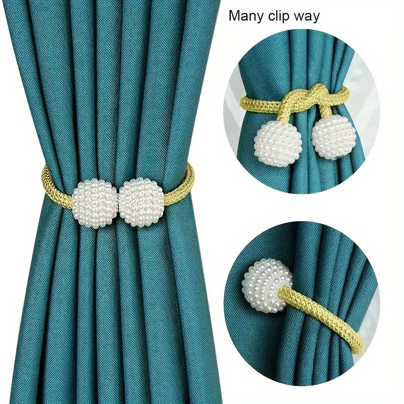 Simple curtain straps with high strength magnetic attraction, pearl magnetic buckle, fabric storage strap