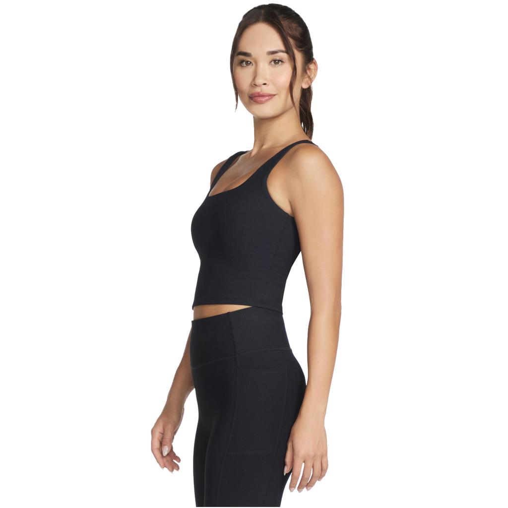 Skechers Go Flex Rib Longline Bra, Womens black Sports bra