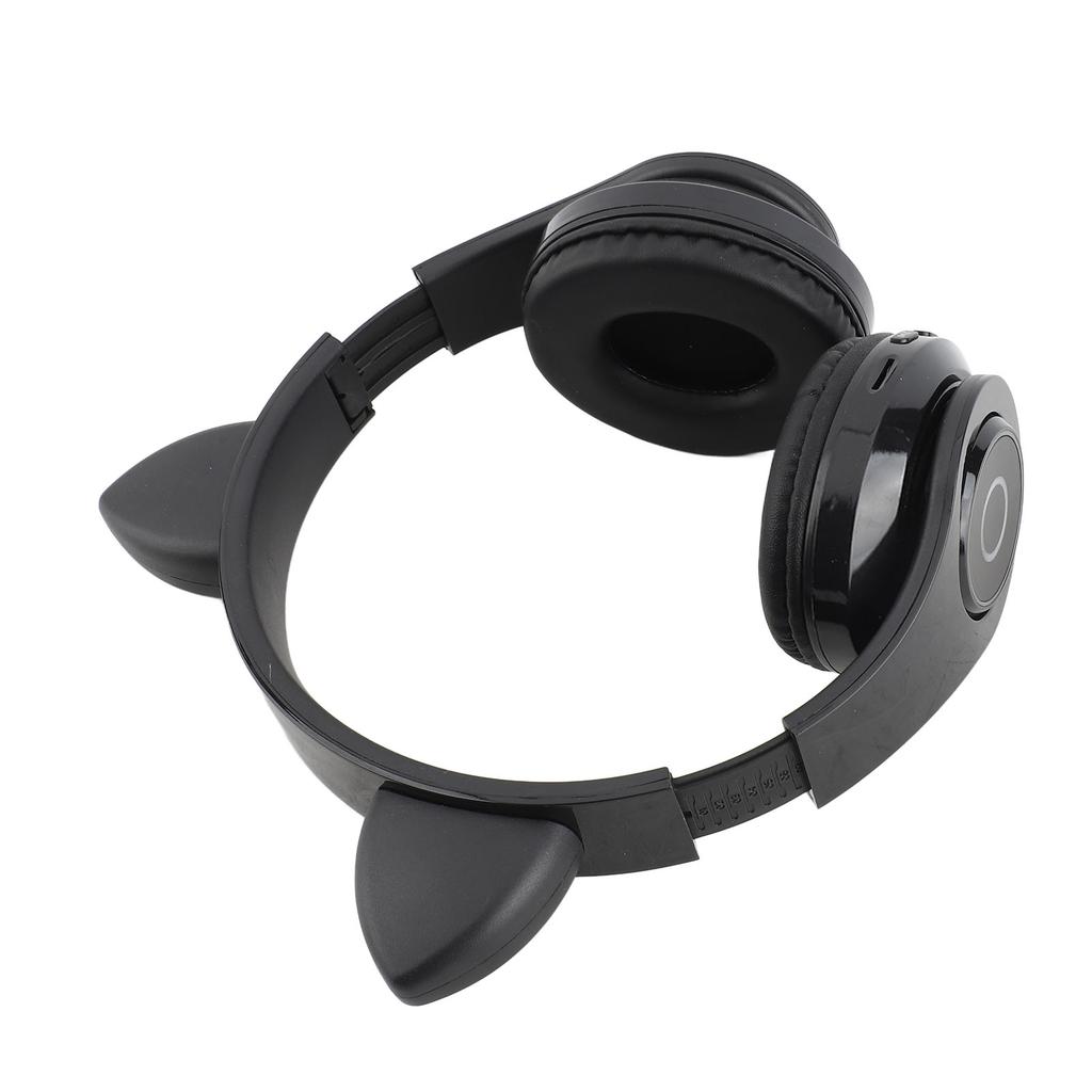 LED Noise Reduction Headset Cat Ear Shape Bluetooth 5.0 Headset with Microphone for Young People