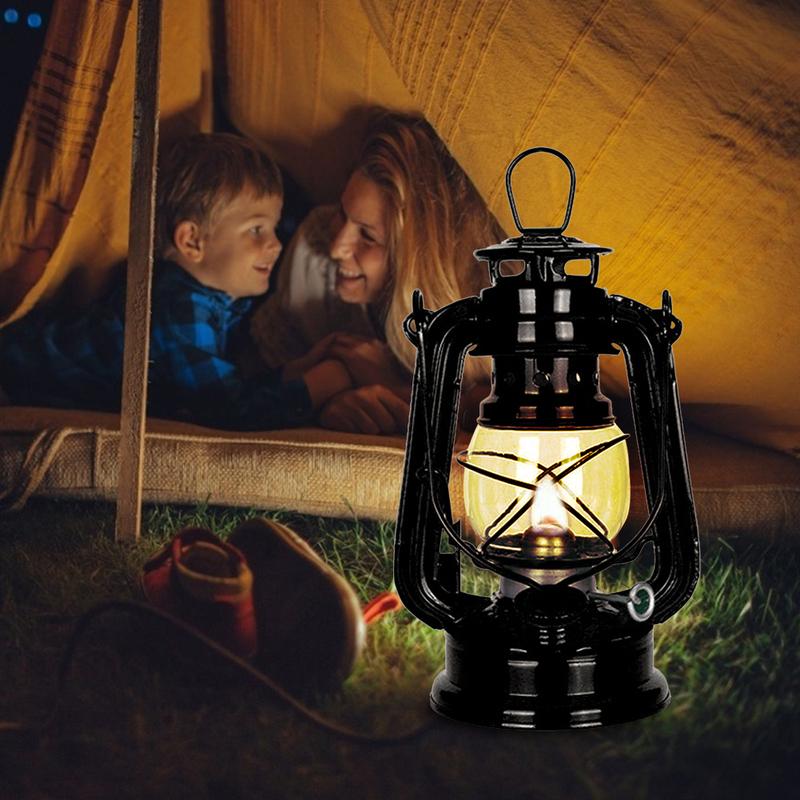 Metal Kerosene Lantern Vintage Oil Burning Lantern  Hurricane Table Lamps with Handle for Camping Home Hiking Patio