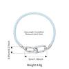 WOSTU DIY 925 Sterling Silver Leather Bracelet Light Blue Braided Rope with Interlocking Clasps Fit For Charms Bead for Women