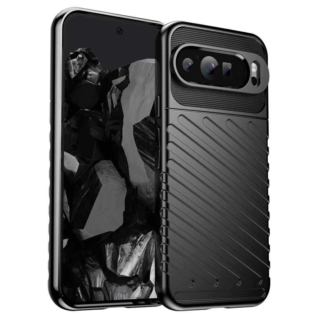 Capa Thunder Series para Google Pixel 9 Pro XL, capa de telefone TPU espessada, textura de sarja