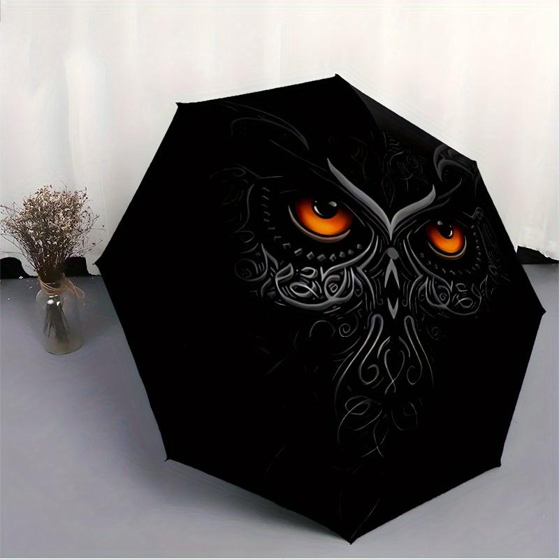 1pc Mystic Owl Design Automatic Opening/closing Umbrella with Auto Open/Close, Windproof, Foldable Sunshade, Perfect Gift for Friends, Durab