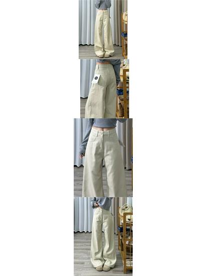 2026 New Spring American Style Women's High Waist Wide Leg Jeans – Slimming, Loose, Floor-Length Pants