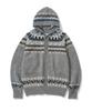 Knitted Nordic Melody Hoodie Cardigan Grey