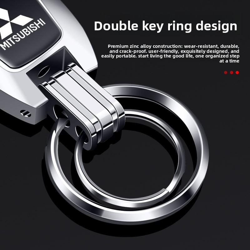 Car Metal Key Rings Key Chain Pendant Keychain Holder For Mitsubishi Outlander Lancer ASX Eclipse L200 Pajero Delica EVO Attrage