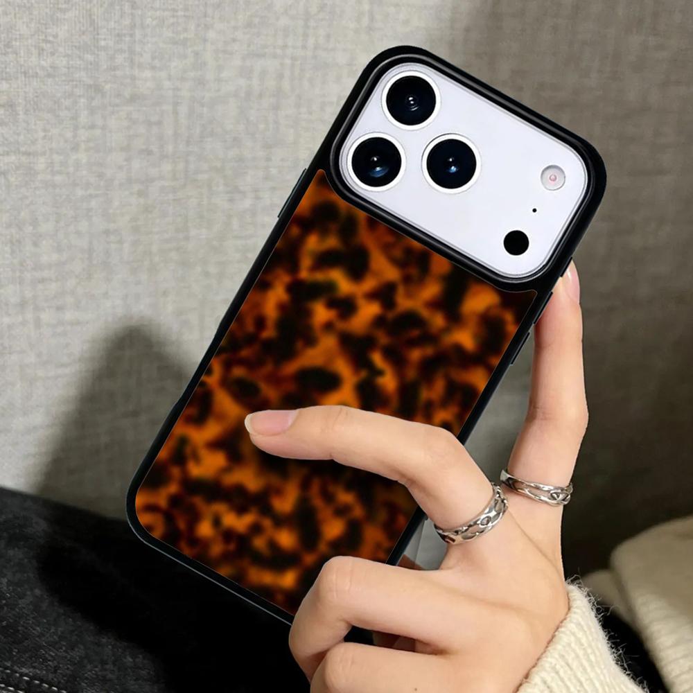Capa Case for iPhone 17 Air 16 Pro Max 15 Plus 11 13 Mini 14 12 Back Phone Cover Tortoiseshell Tortoise Shell