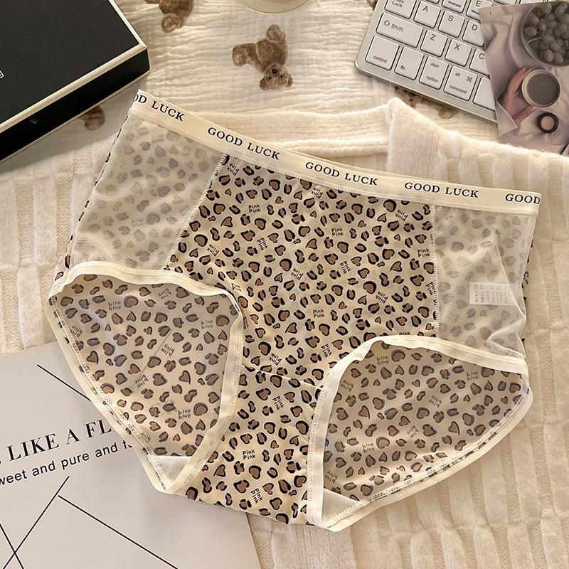 

Женское модное сексуальное сетчатое белье с леопардовым принтом, не оставляющее следов, из шелкового льда, не оставляющее следов, нижнее белье из чистой талии XL телесный