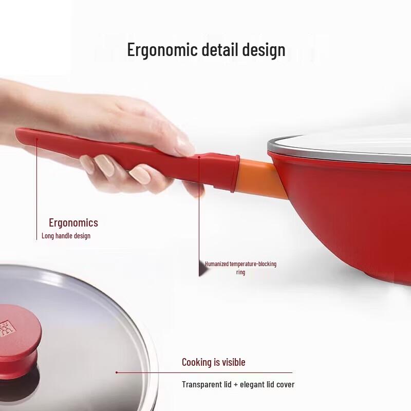 ZWILLING NOW 30cm Pomegranate Non-Stick Wok Set