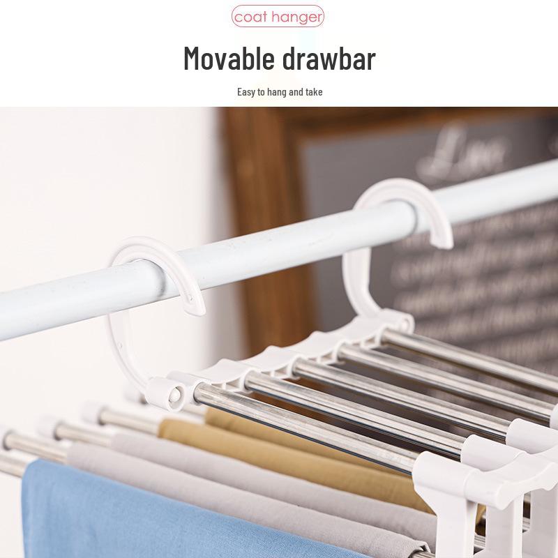 Stainless Steel Multi-Layer Retractable Pants Hanger & Clothes Organizer Rack