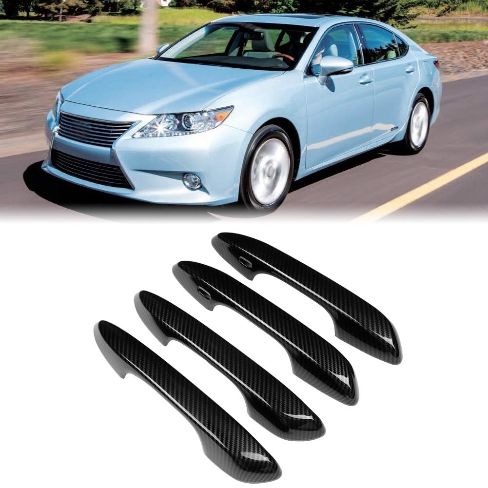 4pcs/set Car Exterior Door Handle Cover Trim for ES200 18-19 (Carbon Black)