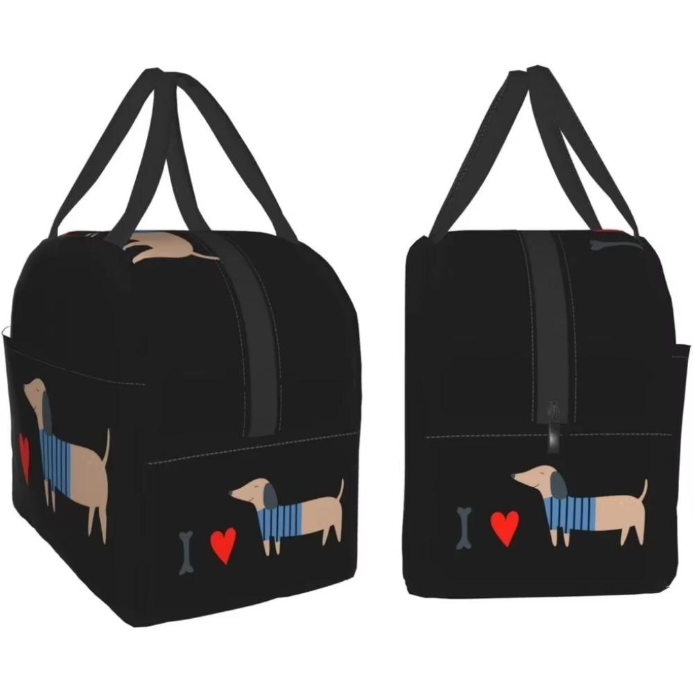 Ucsaxue Dogs I Love My Pet I Love Dachshund Lunch Bag Travel Box Work Bento Cooler Reusable Tote Picnic Boxes Insulated Bags