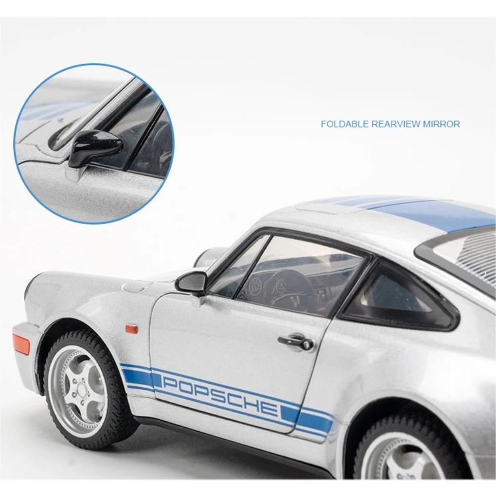1/24 Porsche 911 964 Carrera RS Alloy Car Diecasts & Toy Vehicles Car Model Sound and Light Pull Back Car Toys for Kids Gifts