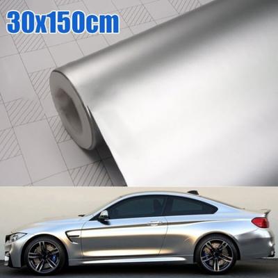 1pcs Satin Matte Chrome Metallic Silver Vinyl Wrap Car Exterior Sticker Film