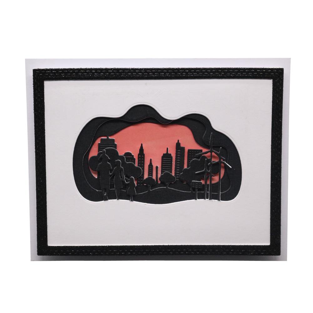 Cloud Framework City Metal Silvery Stencil Embossing Cutting Dies For Diy Scrapbooking Paper Album Cards Making
