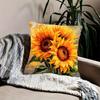 1Pc Oil Painting Style Sunflower Printed Throw Pillow Cover, Suitable For Sofa,Bedroom,Livingroom,Elegant Gift For Flower Lovers