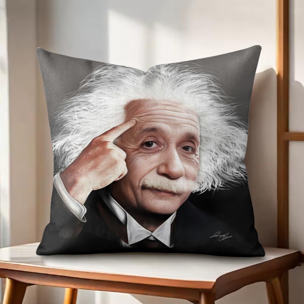 Theoretical Physicist EEinstein Cushion Cover Natural Linen Organic Fabric DoubleSided Printing Couch Pillow Covers Home Decor