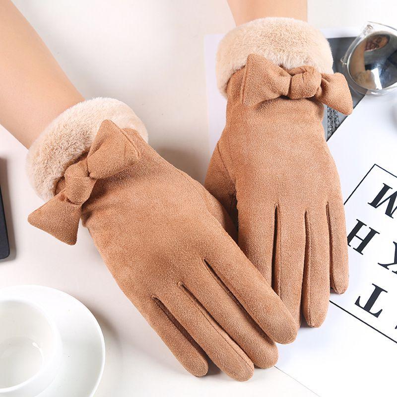 Luxurious Winter Warm Thick Soft Cashmere Touch Screen Gloves For Stylish Women Ladies