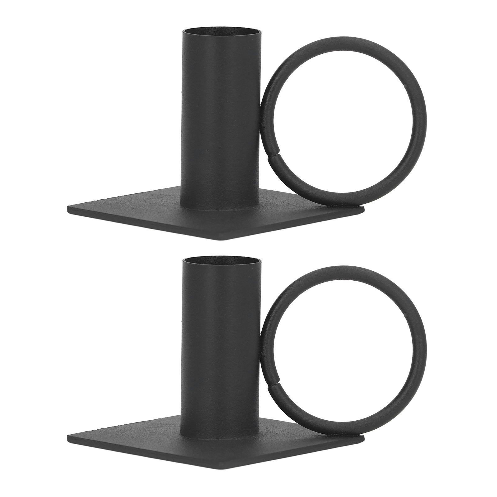 2 шт. Металлические подсвечники Матовые поверхности Устойчивое основание Модные черные подсвечники для камина Настольное украшение