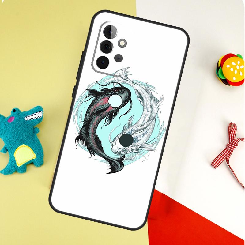 Koi Fish Yin Yang Art For Samsung Galaxy A55 A35 A15 A54 A34 A14 A53 A33 A13 A05 A06 A16 A22 A32 A52 Phone Case