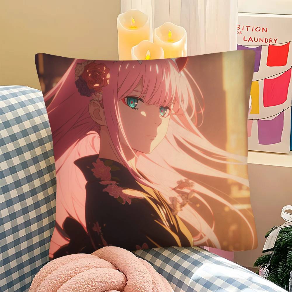 1Pc D-Darling In The Franxx Zero Zero Two Pillow Case Fashion Square Pillowcase Bedroom Sofa Room Ins Decoration Leisure