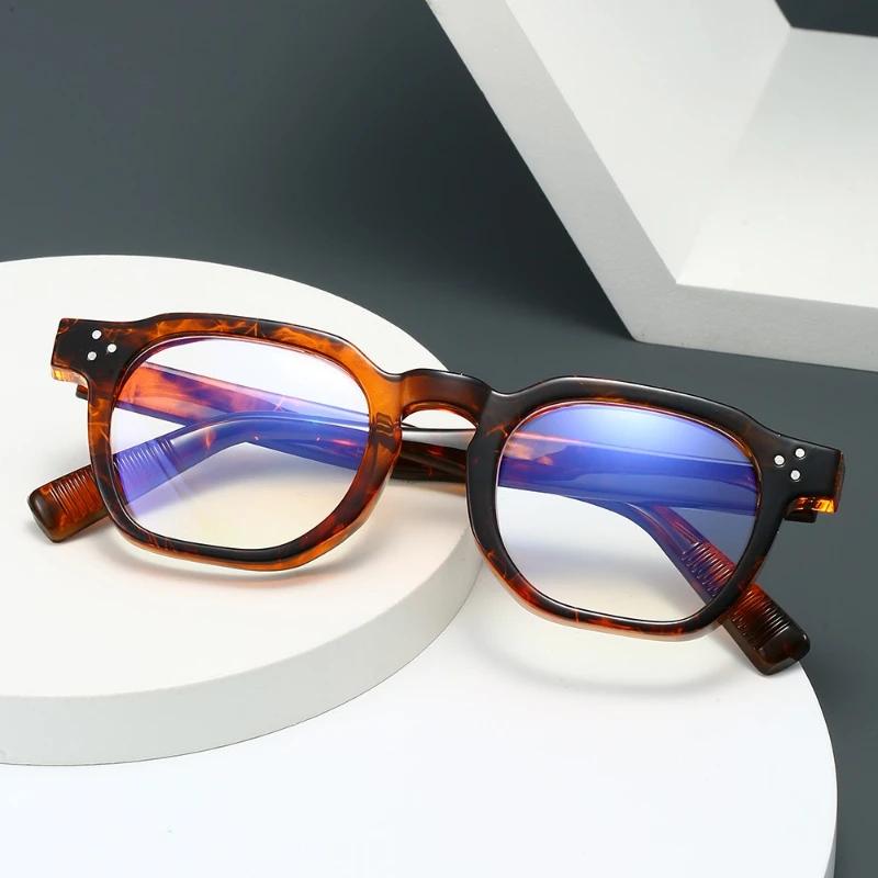 Handmade Retro Large Frame Anti Blue Light Reading Glasses for Men Women Square Presbyopia Glasses HD