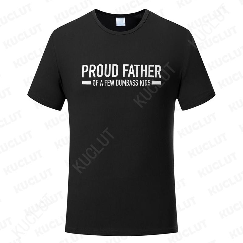Roliga T-shirts för Män Stolt Pappa till Några Dumskallar Tryck T-shirt för Män Fäder Pappa Present Kortärmade Toppar Vardagskläder