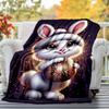 1PC rabbit ornamentOutdoor Flannel Blanket - Soft Plush Decor for Picnics, camping, Bedroom, Playroom, Office, or Lunch Break 1315A