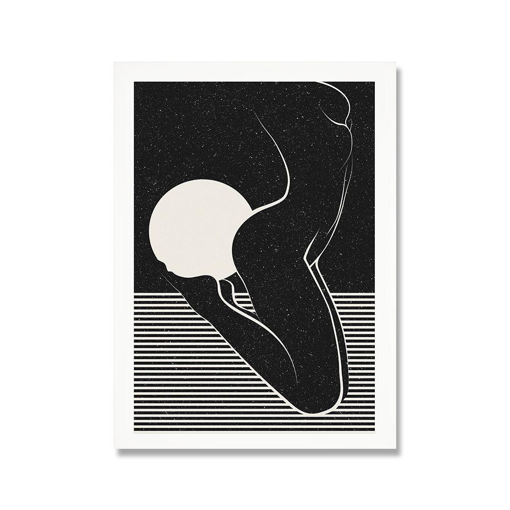 Abstract Nude Woman Silhouette Sensual Art Print Naked Body Figure  Modern Boho Female Poster Canvas Painting Wall Decor