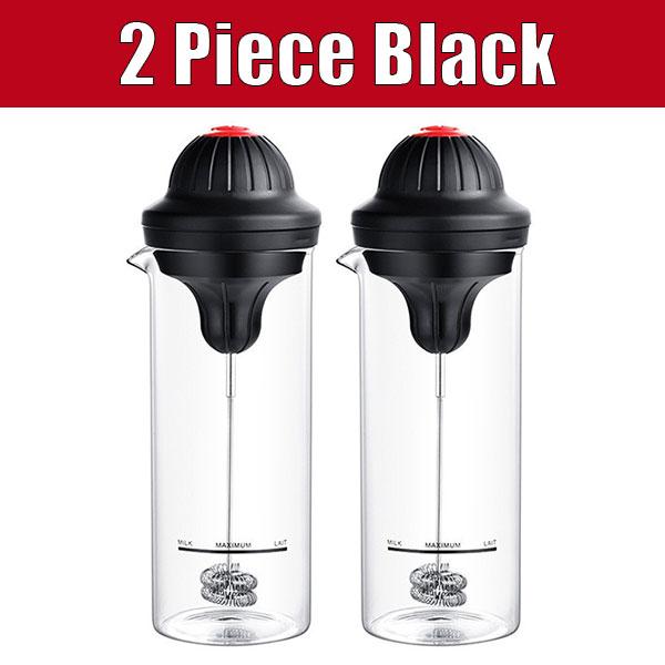 Electric Milk Frother Handheld Battery Operated Coffee Whisk Foam Maker Drink Mixer with 500ML Glass Pitcher Egg Beater Tools