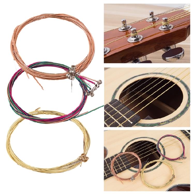 6 Stück 6-saitige Akustikgitarrensaiten für Anfänger Performer Langlebig