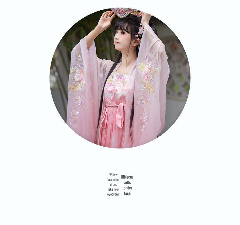 Ci Fengque Original Hanfu Chiffon Gradient Embroidered Hezi Skirt Set